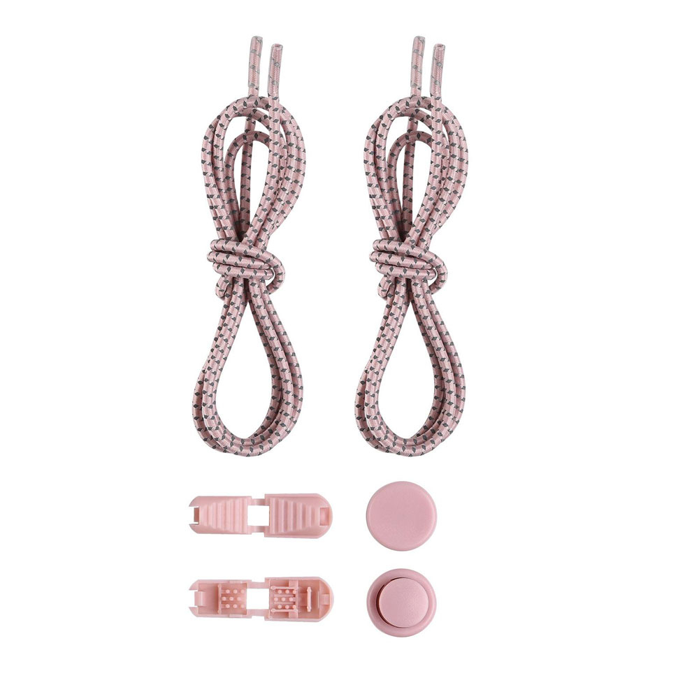 (1 Paar) 120cm Elastische Schnellverschluss Schnürsenkel ohne Binden Schnellschnürsystem - Rosa