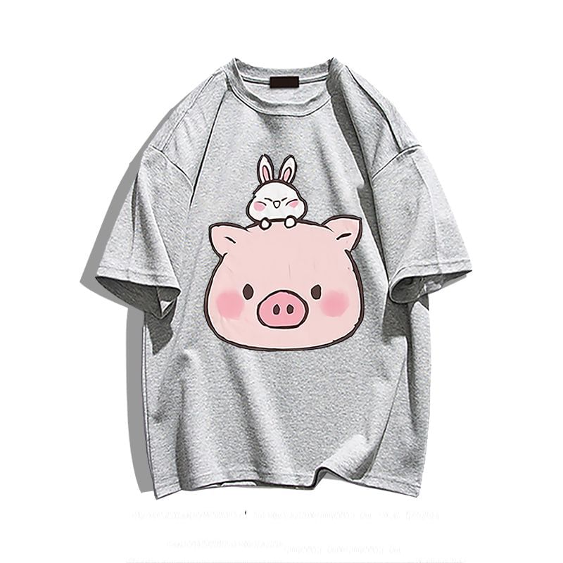 Kupyd - T-shirt met korte mouwen, ronde hals en varkensprint