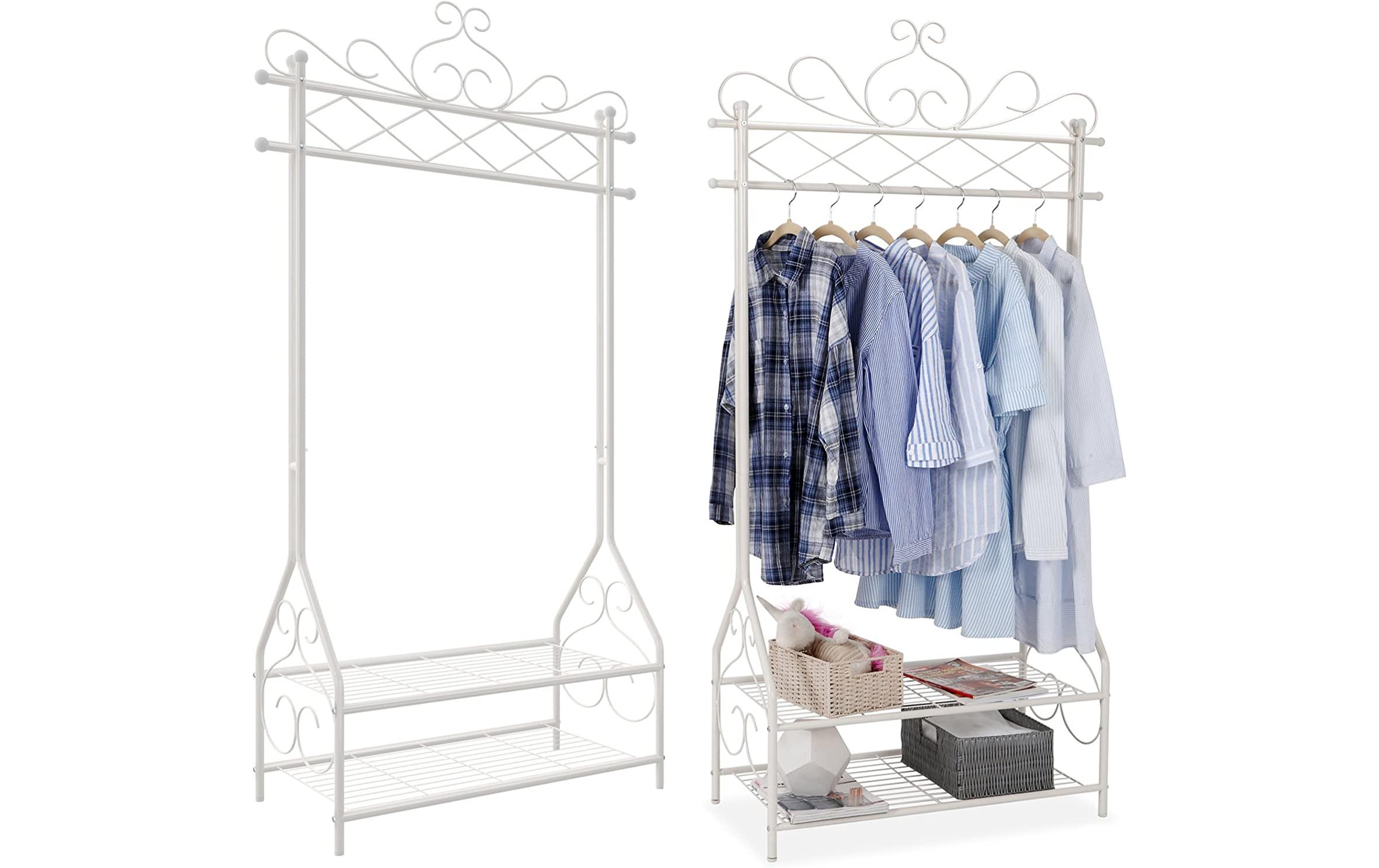 Garderobe mit Schuhablage 92 x 173 x 41 cm, BeigeKleiderständer