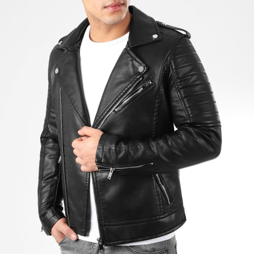 Veste Biker 79717 Noir Argenté