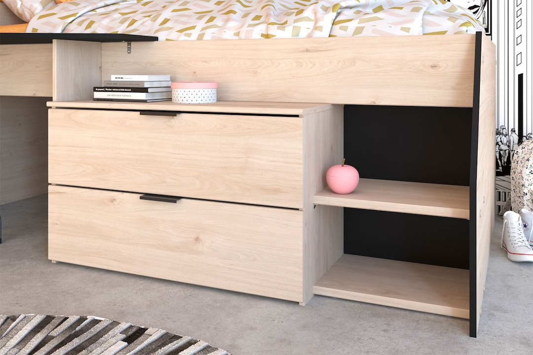 Parisot Halbhohes Hochbett Milky 2 braun/schwarz