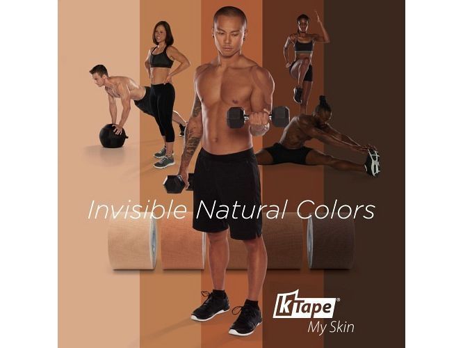 K-Tape My Skin medium brown 5 cm x 5 m Atmungsaktives Kinesiology Tape für Muskeln und Gelenke