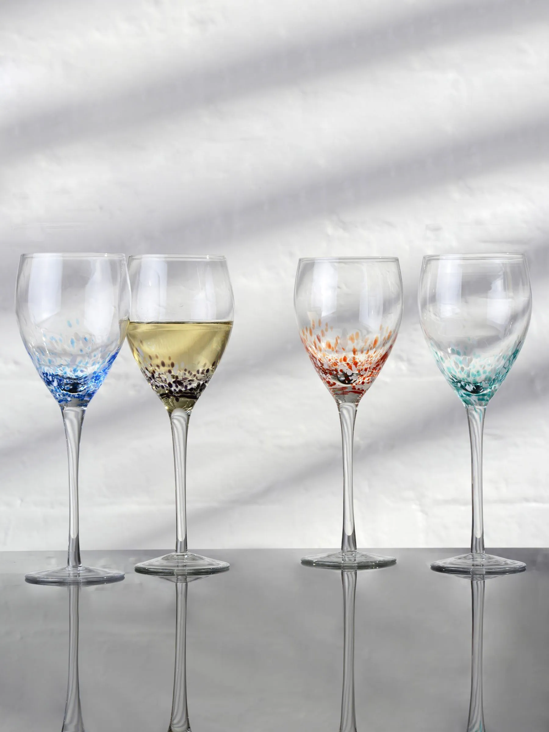 Anton Studio Designs Set of 4 Speckle Wine Glasses