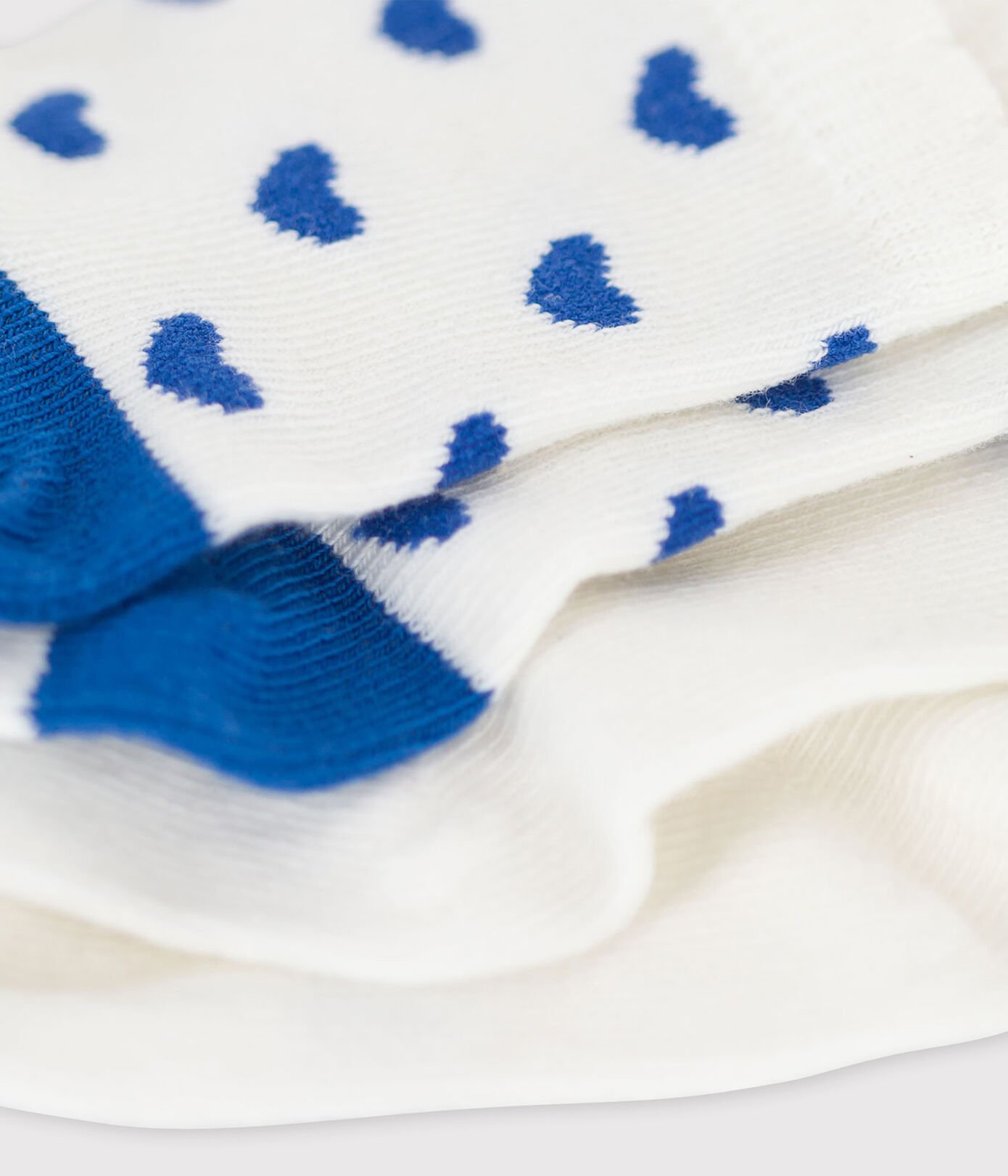 Lot de 2 paires chaussettes bébé cœurs