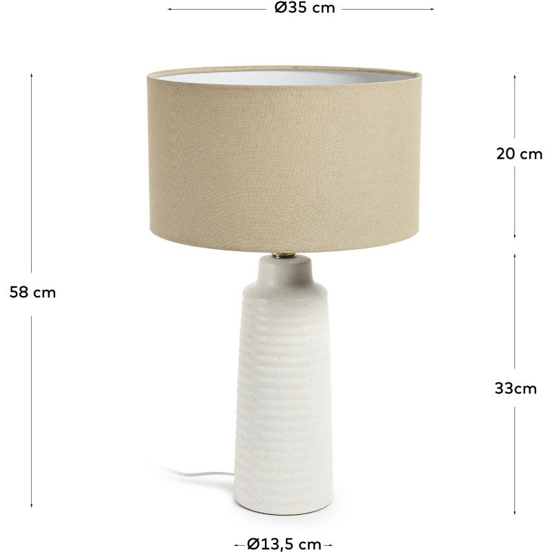 Lampe de table Mijal en céramique finition blanche