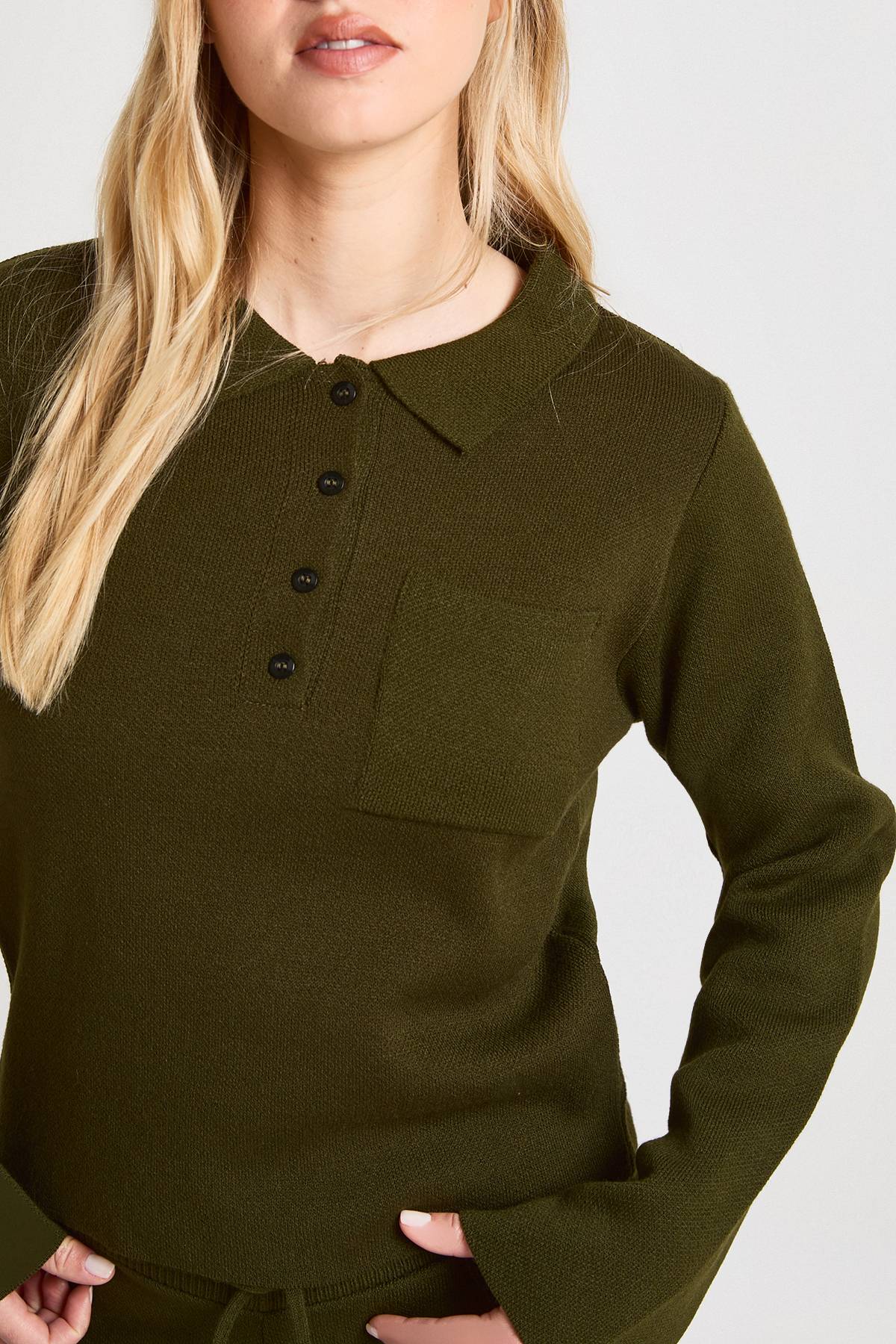 boohoo Ensemble Petite Haut Col Boutonné Et Pantalon Droit Coordonné