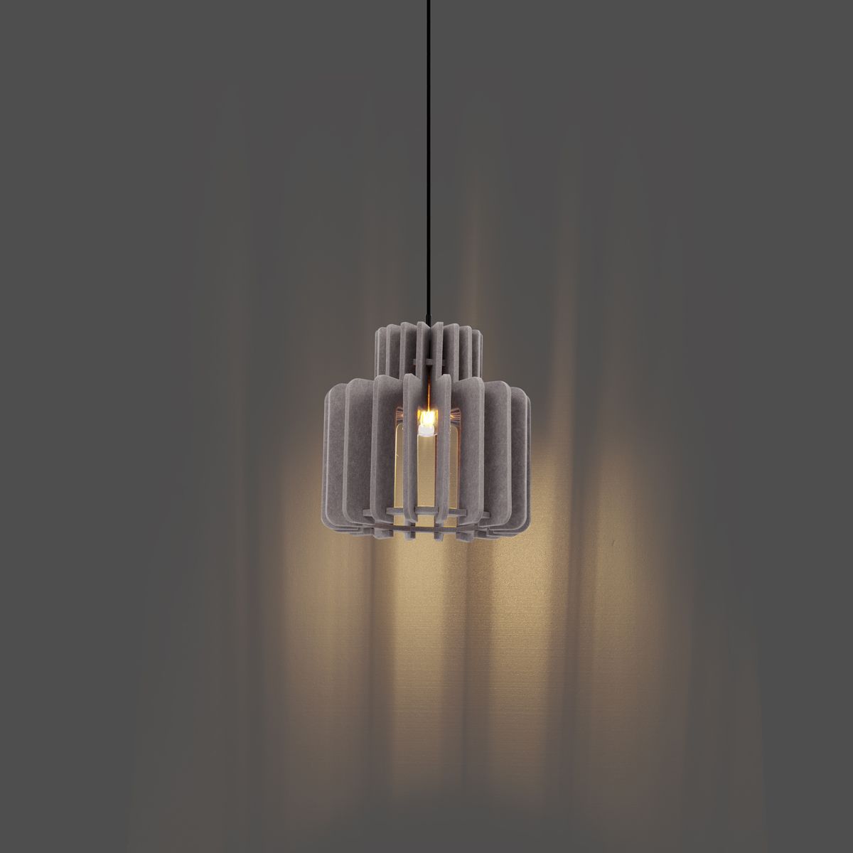 Retro hanglamp zwart met taupe kap - Felt