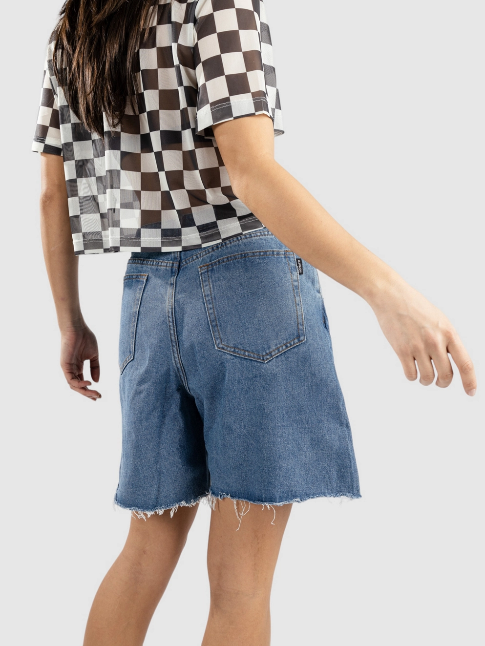 Blue Tomato Pleated Denim Shorts light denim