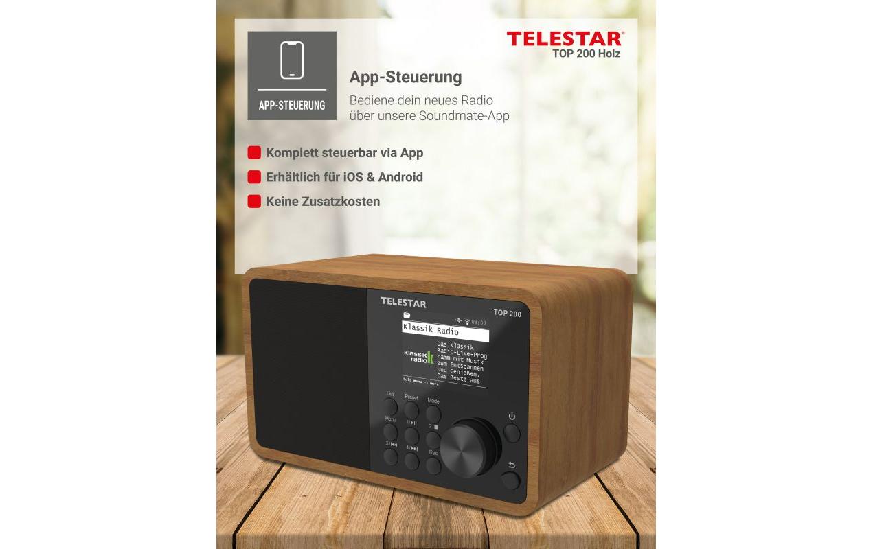 Internet Radio TOP 200 Braun/Holz<br>Mono-Radio mit DAB+/FM und Internetradio