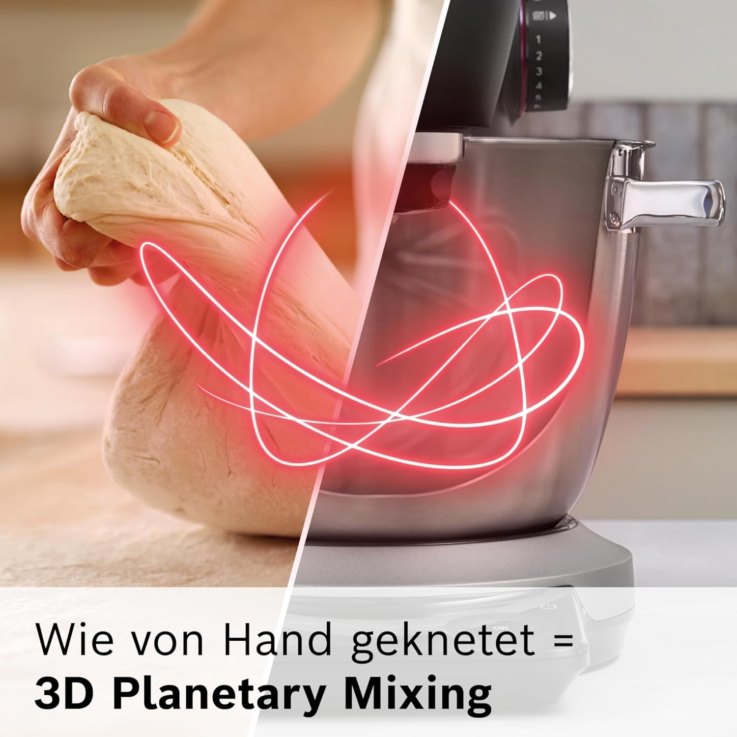 Bosch Küchenmaschine Serie 8, NEU, 9 Automatikprogramme, Waage, Timer, 7 Stufen, 6l Edelstahl-Schüssel, Knethaken, Rührbesen, Silikonbesen, spülmaschinenfest, 1.800 W, MUMS8ZS00