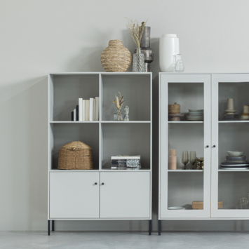 WOOOD wandkast Xam wolkengrijs grenenhout 160 x 107 x 39 cm
