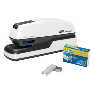 Rapid Optima Grip - Agrafeuse électrique - capacité de 20 feuilles - agrafes Optima HD56
