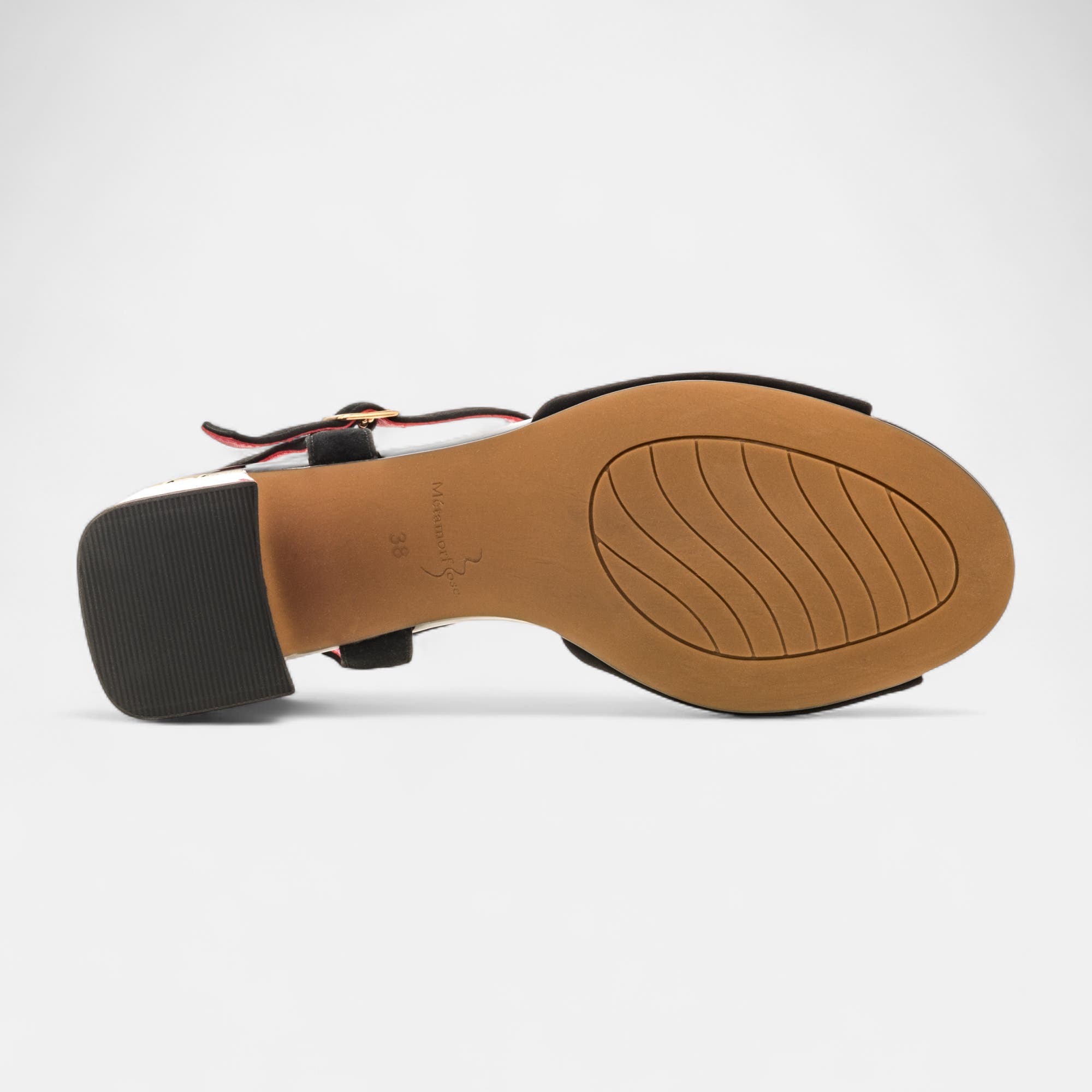 Nu-pieds à talon Femme en cuir noir