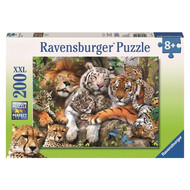 Puzzle - Schmusende Raubkatzen - 200 XXL Teile