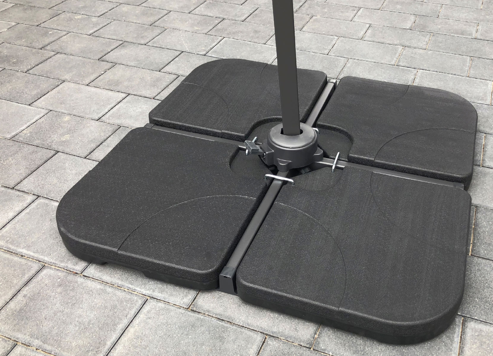 Modulare Ampelschirmplatten 4er-Set Schwarz