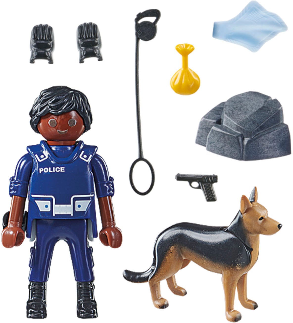 Playmobil® Konstruktions-Spielset »Polizist mit Spürhund (71162), Special Plus« Made in Europe