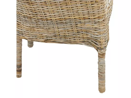 Fauteuil en poelet gris