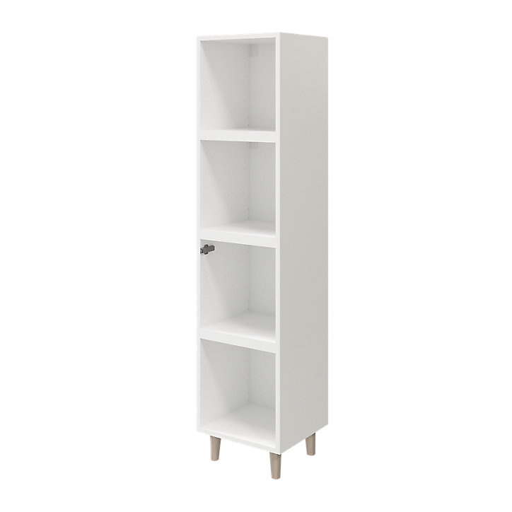 Colonne de rangement sur pieds avec porte blanche GoodHome Atomia H. 161 x L. 37,5 x P. 35 cm