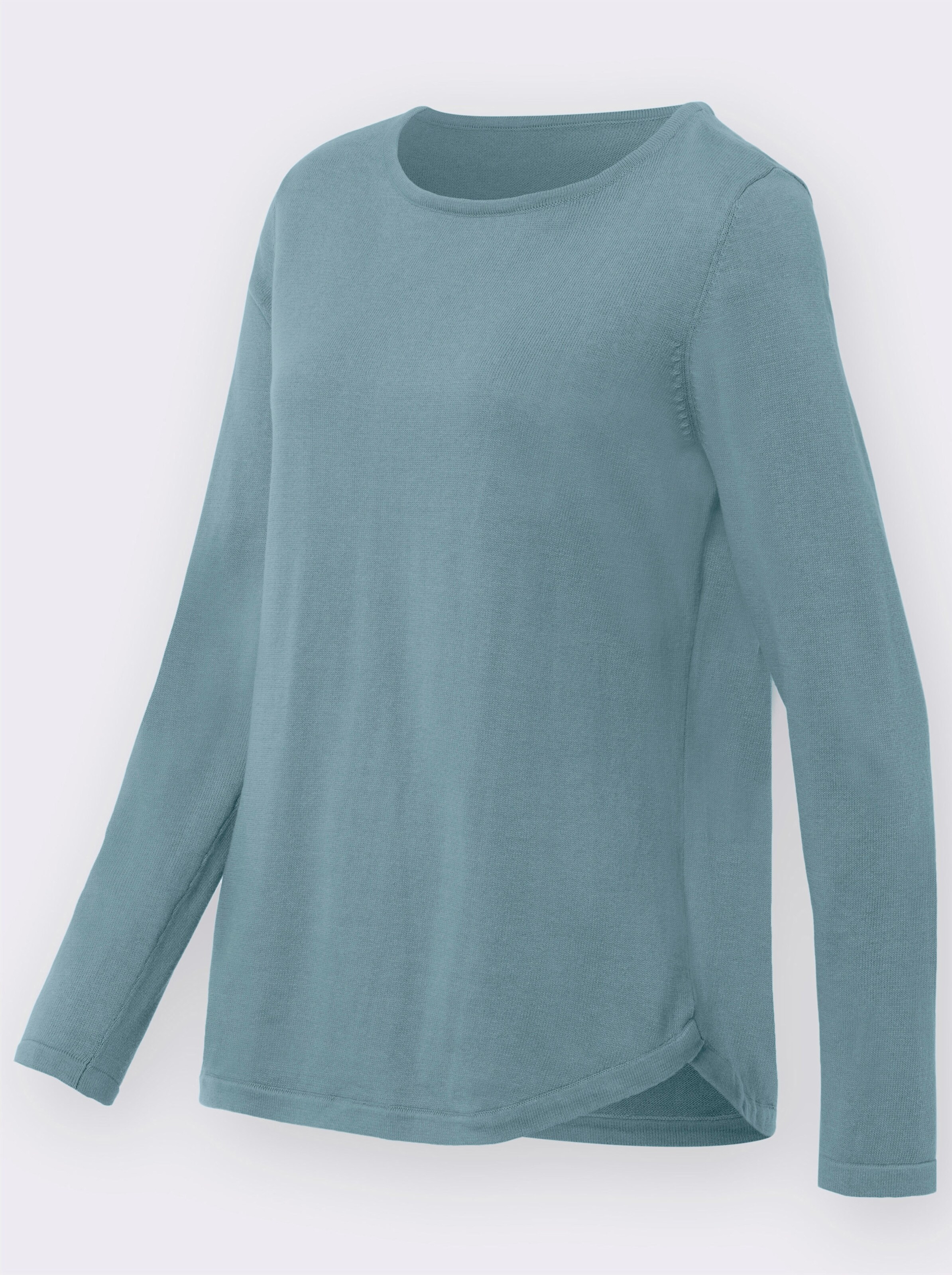Langarm-Pullover mit überlappendem Saum