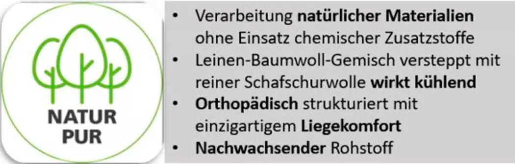 Naturlatexmatratze Hevea Leinen