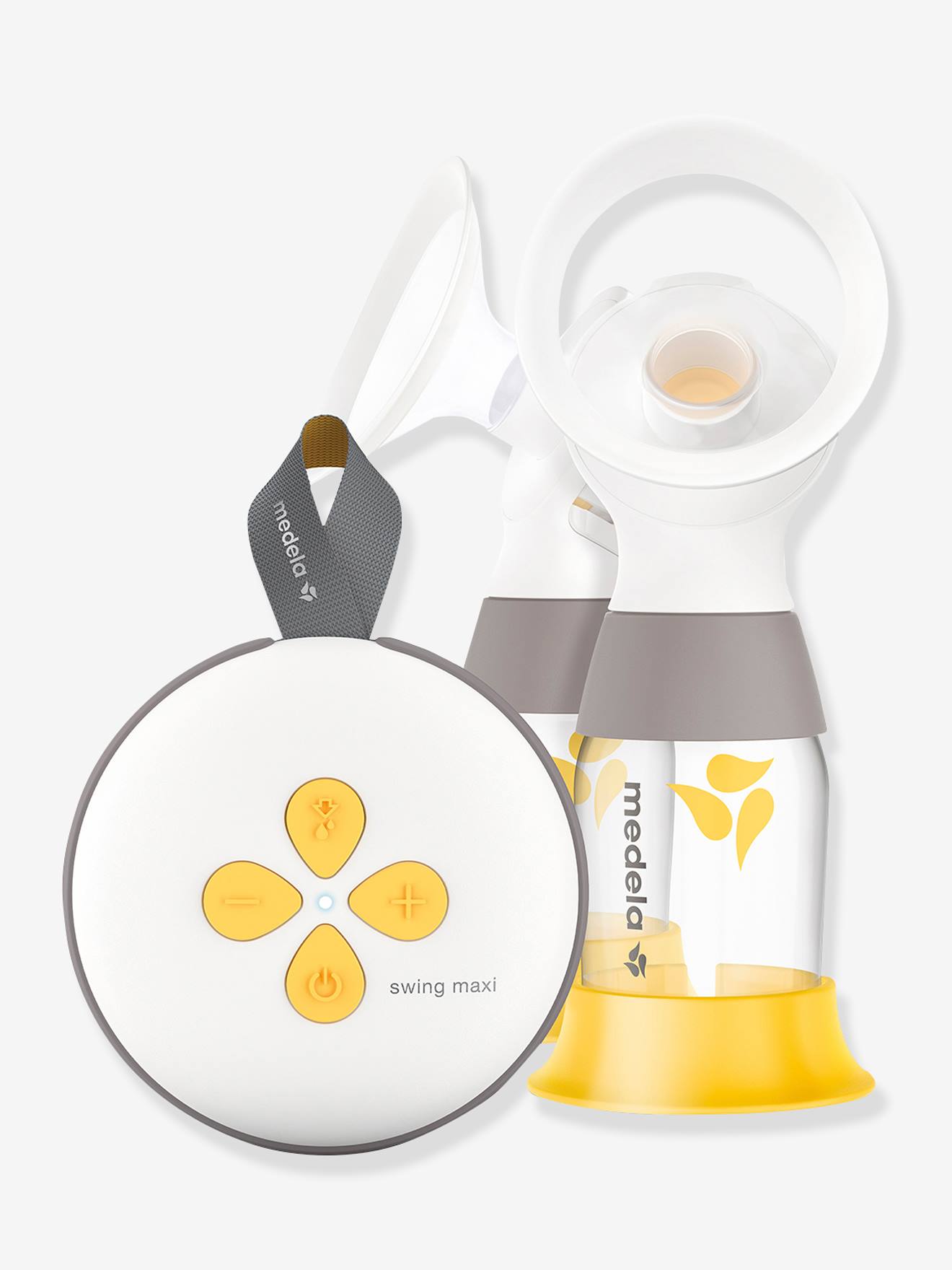Bomba tira-leite elétrica dupla recarregável Medela Swing Maxi + 2 funis (amarelo médio, bicolor/multicolorido)