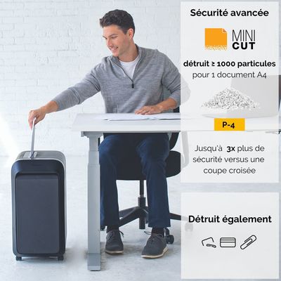 Fellowes Powershred LX220 - destructeur de documents coupe croisée mini-cut - 20 feuilles - Corbeille 30 litres
