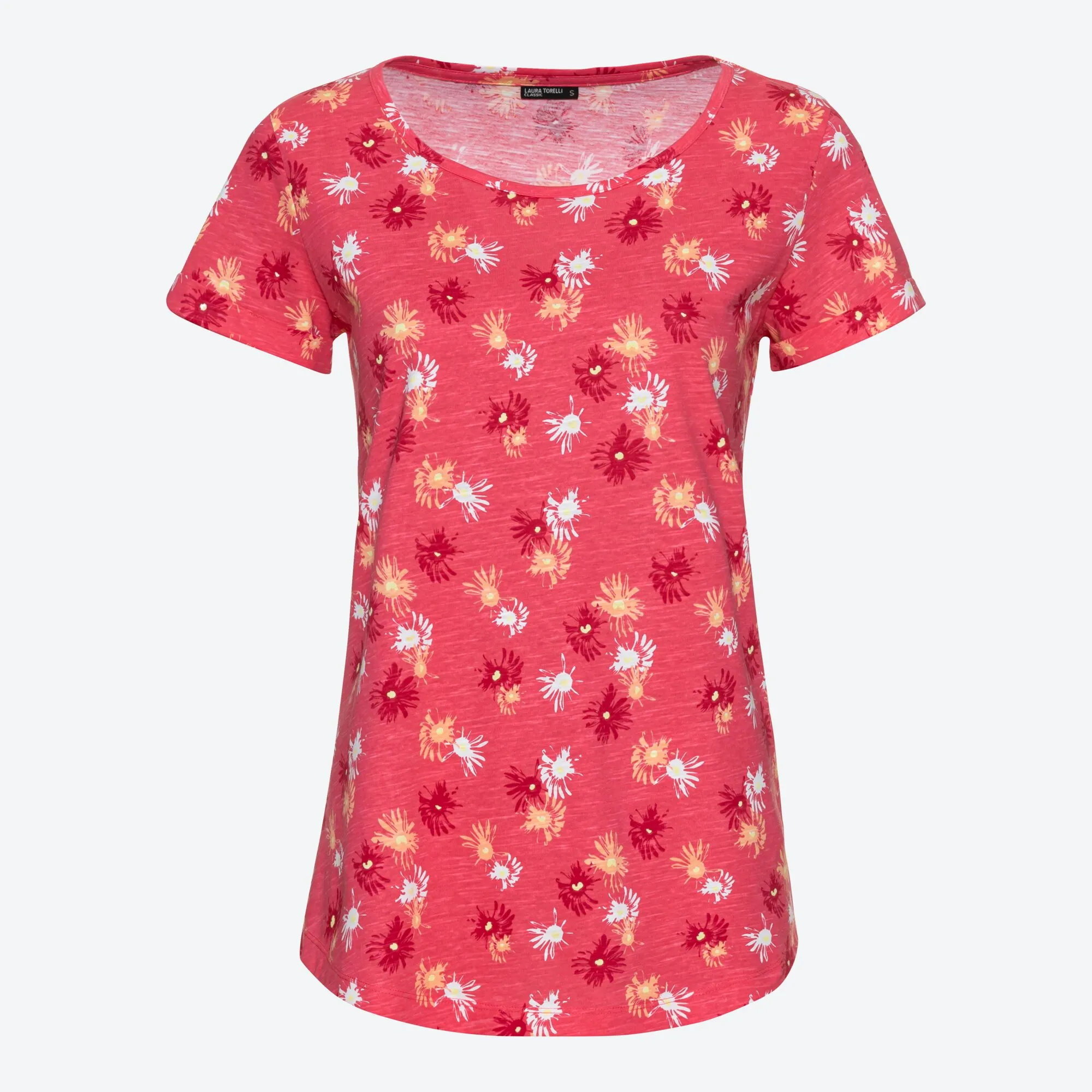 Damen-T-Shirt mit Blumenmuster