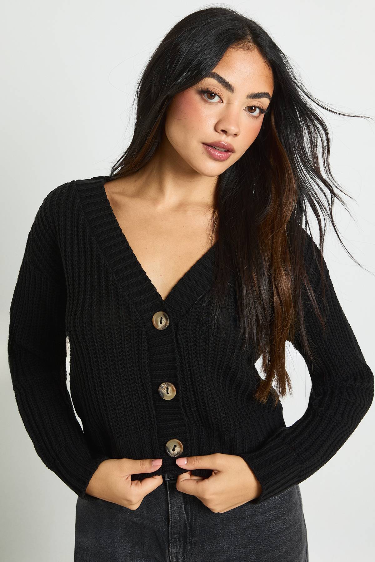 boohoo Cardigan Cropped Tricoté Épais