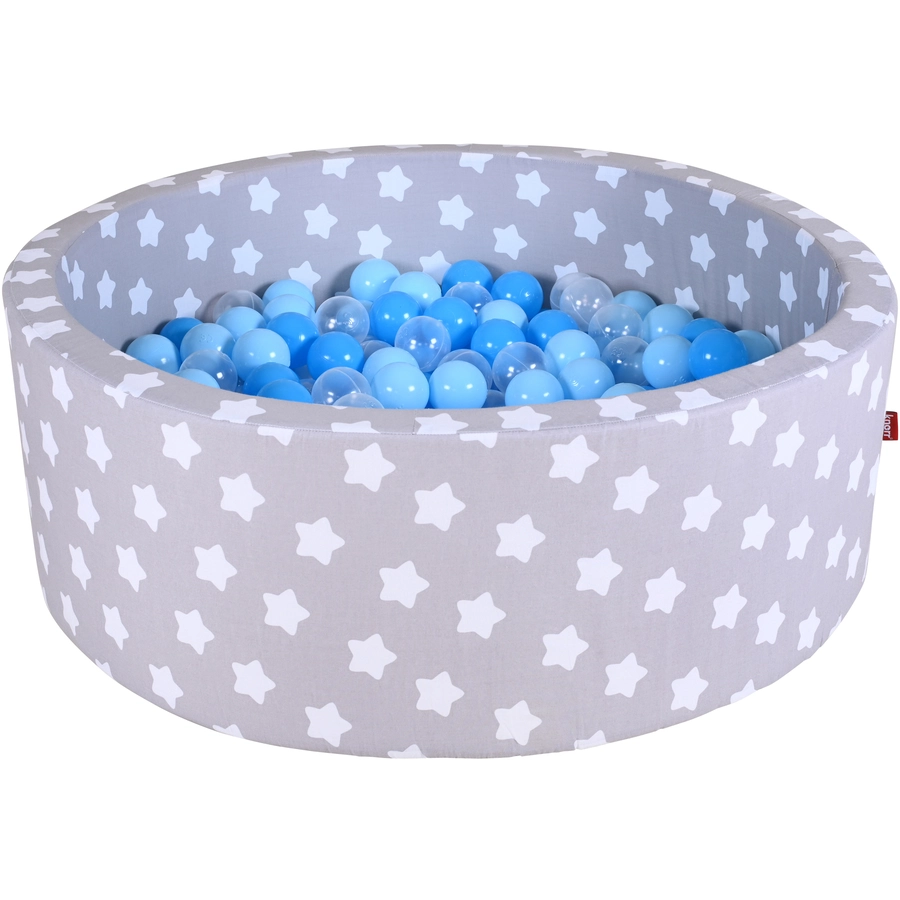 knorr toys® Bällebad soft - Grey white stars - 300 balls soft bluebluetransparent grau