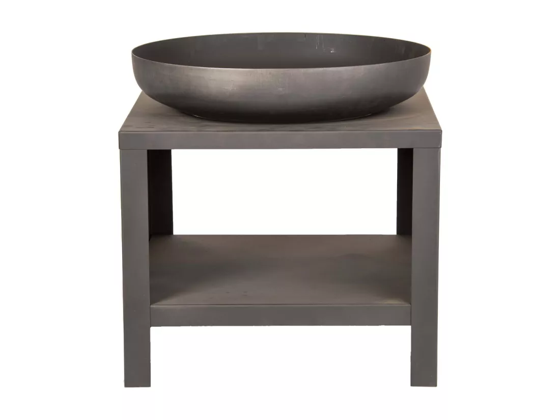 Braséro en métal avec range bois 60 cm