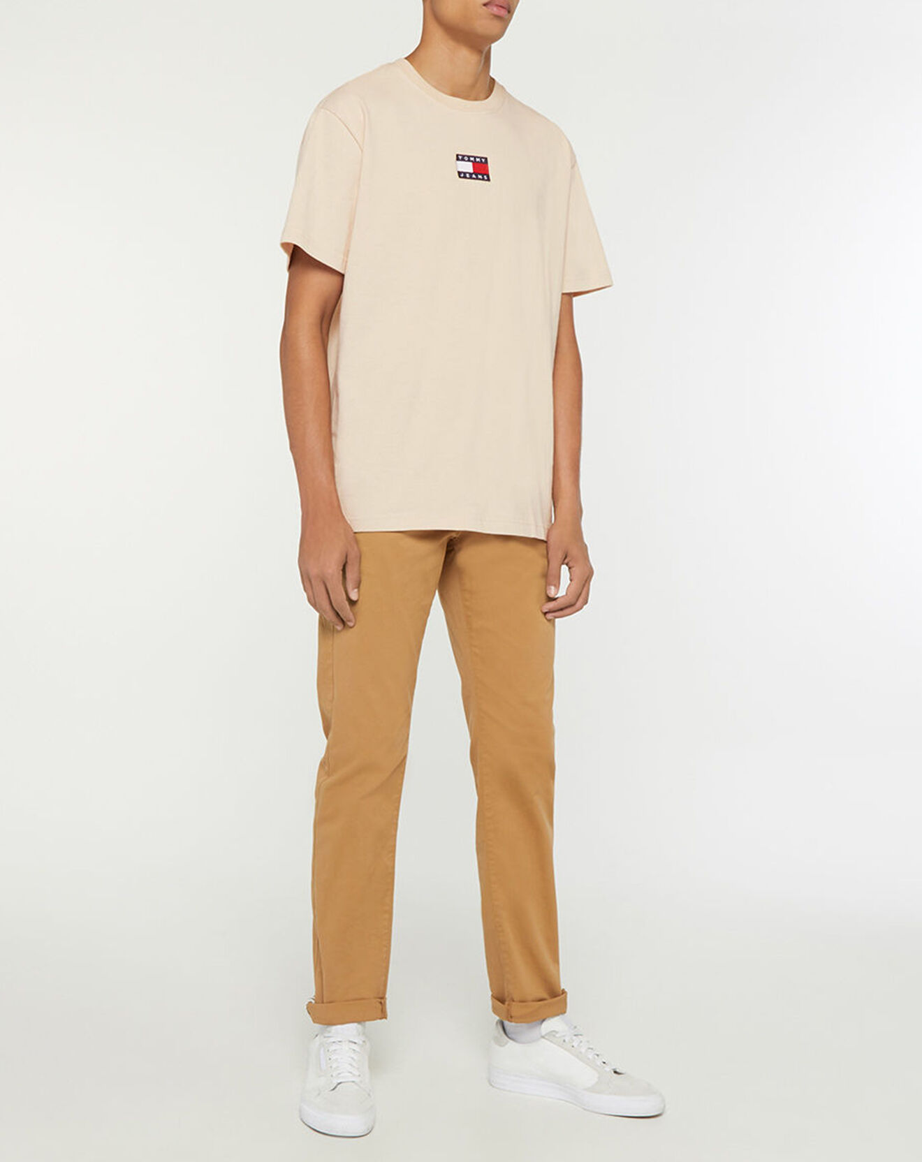 Tommy Jeans T-Shirt 100% Coton Bio Tjm Tommy Badge beige
