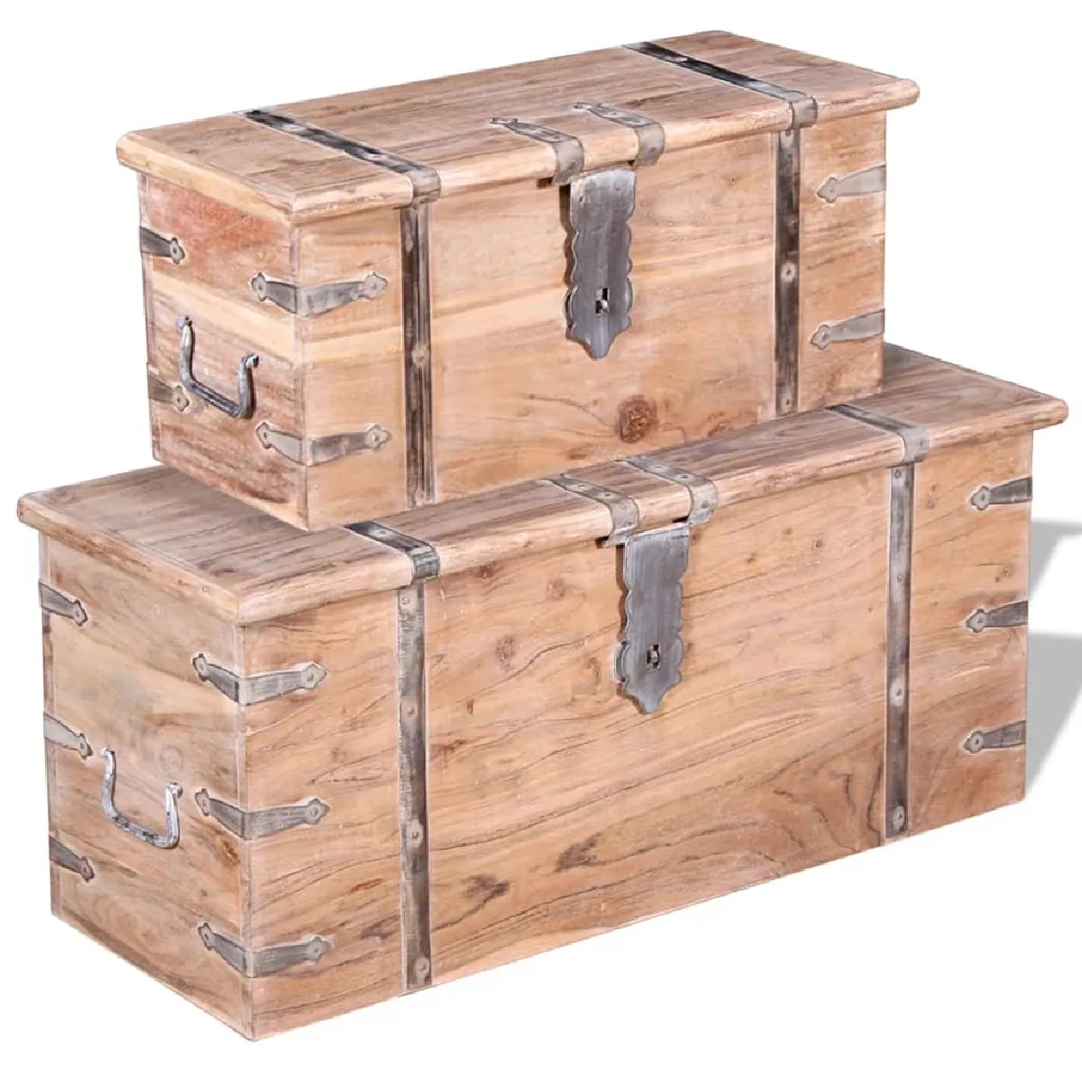 VidaXL Ensemble Coffres Acacia