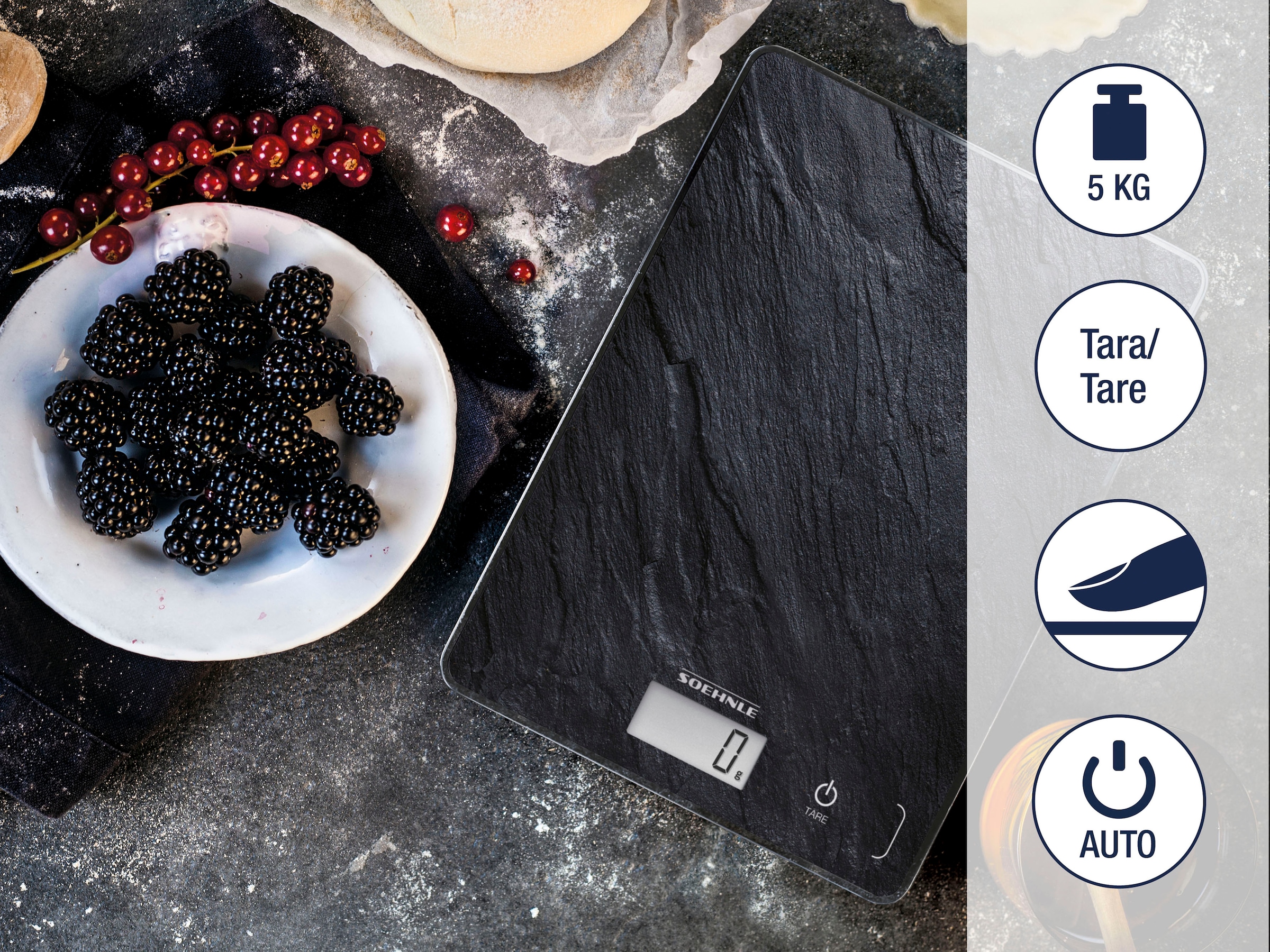 Soehnle Küchenwaage »Page Compact 300 Slate« Tragkraft 5 kg , 1 g genaue Teilung