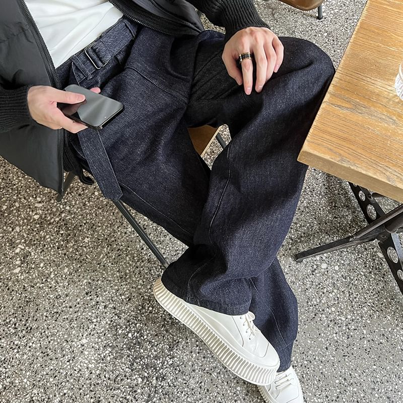 Omozando - Mid Rise Washed Loose Fit Jeans