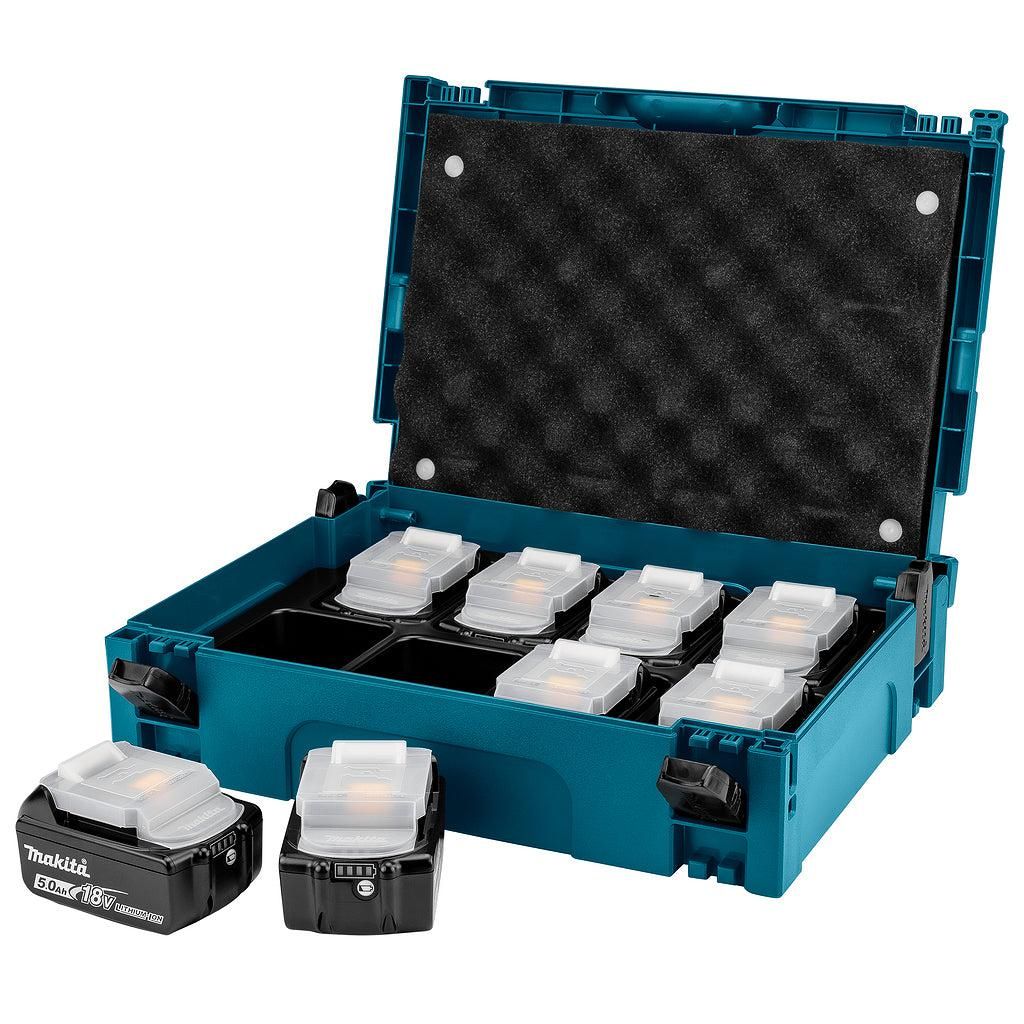 Makita 839742-7 kofferinzet/inlay met 8xBL1850B Accuplekken