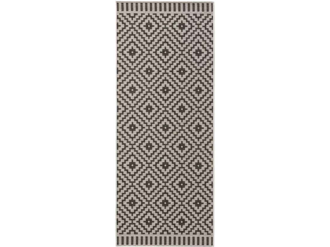 Tapis d'extérieur & intérieur Metro Noir & Blanc 80x200 cm
