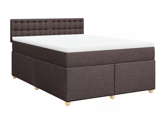 Sommier à lattes de lit avec matelas Marron foncé 160x200 cm