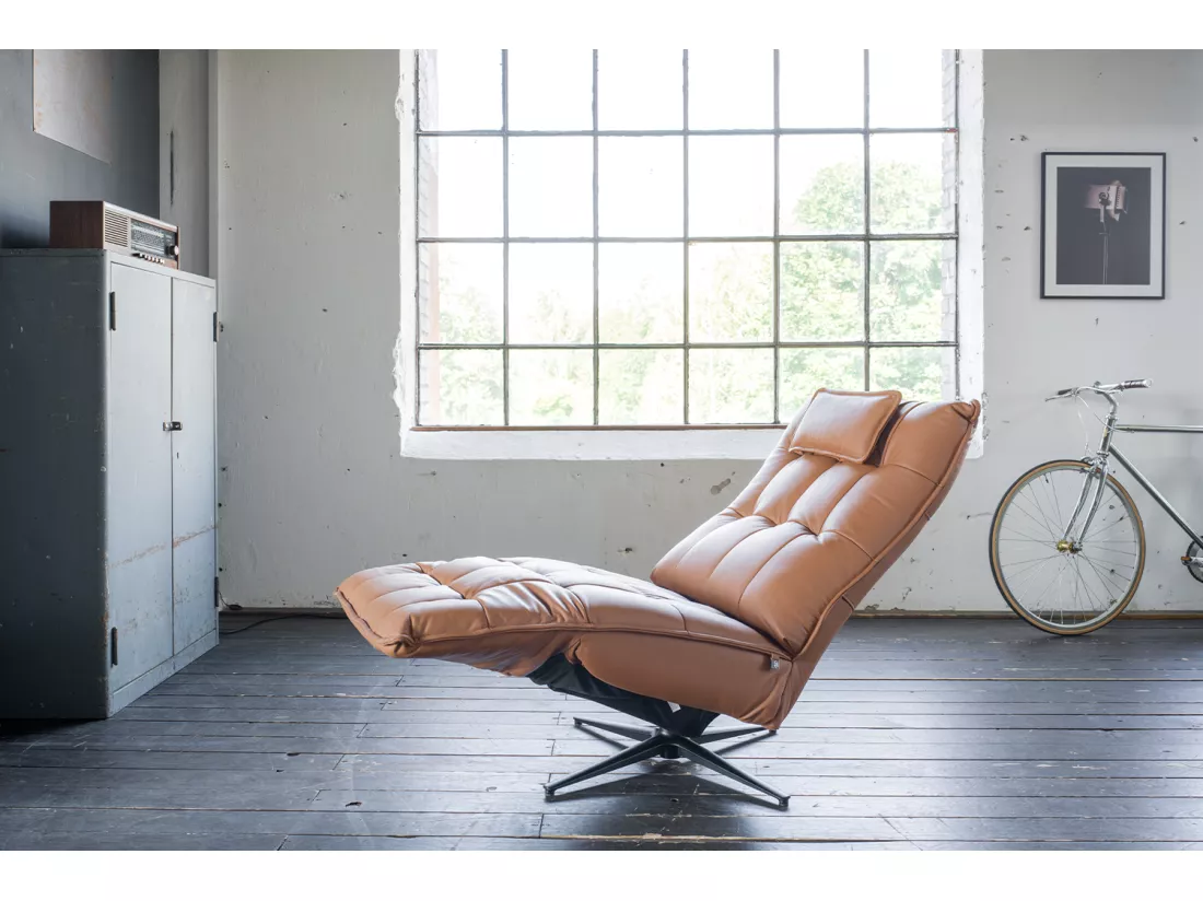 Fauteuil - marron cuir - MIKO