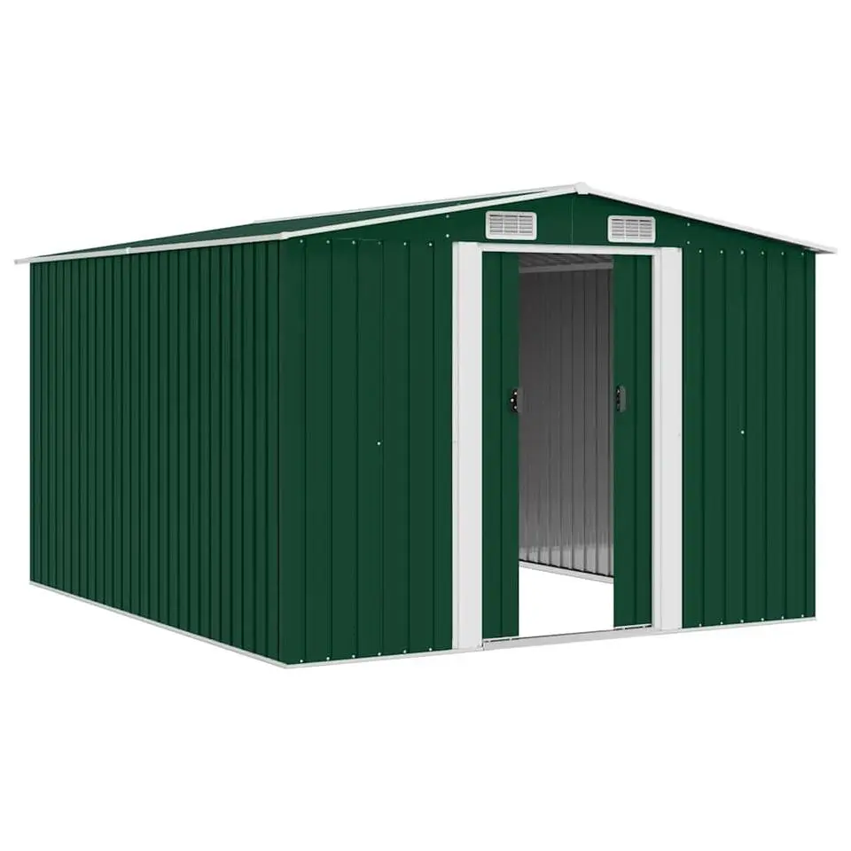 vidaXL - Tuinschuur - Groen - Staal