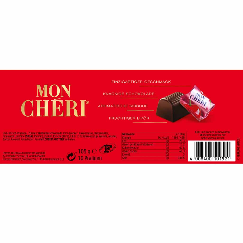 Ferrero Mon Chéri Geschenkverpackung 10er 105g MHD:4.3.25