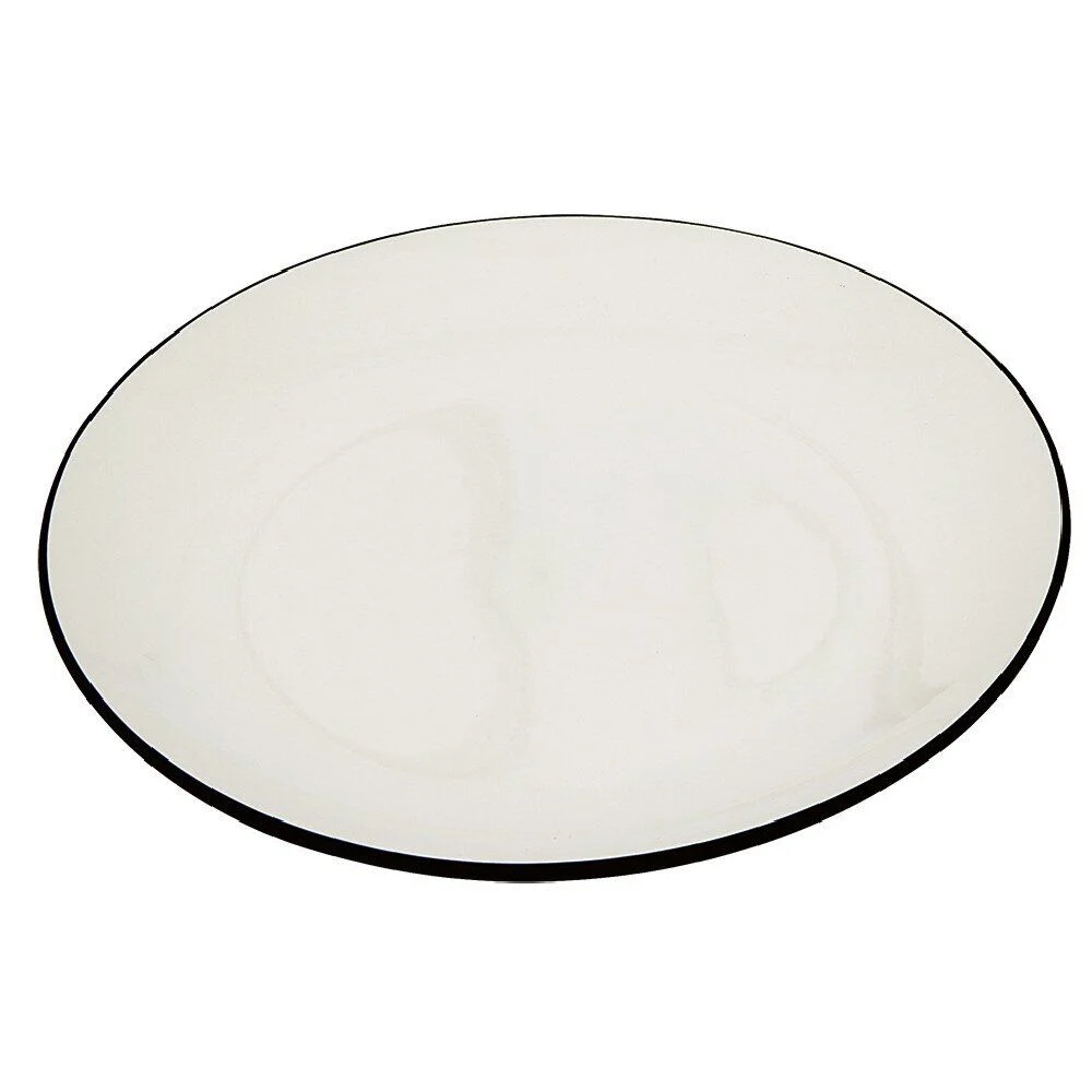 Assiette à dessert en porcelaine extérieur coloré