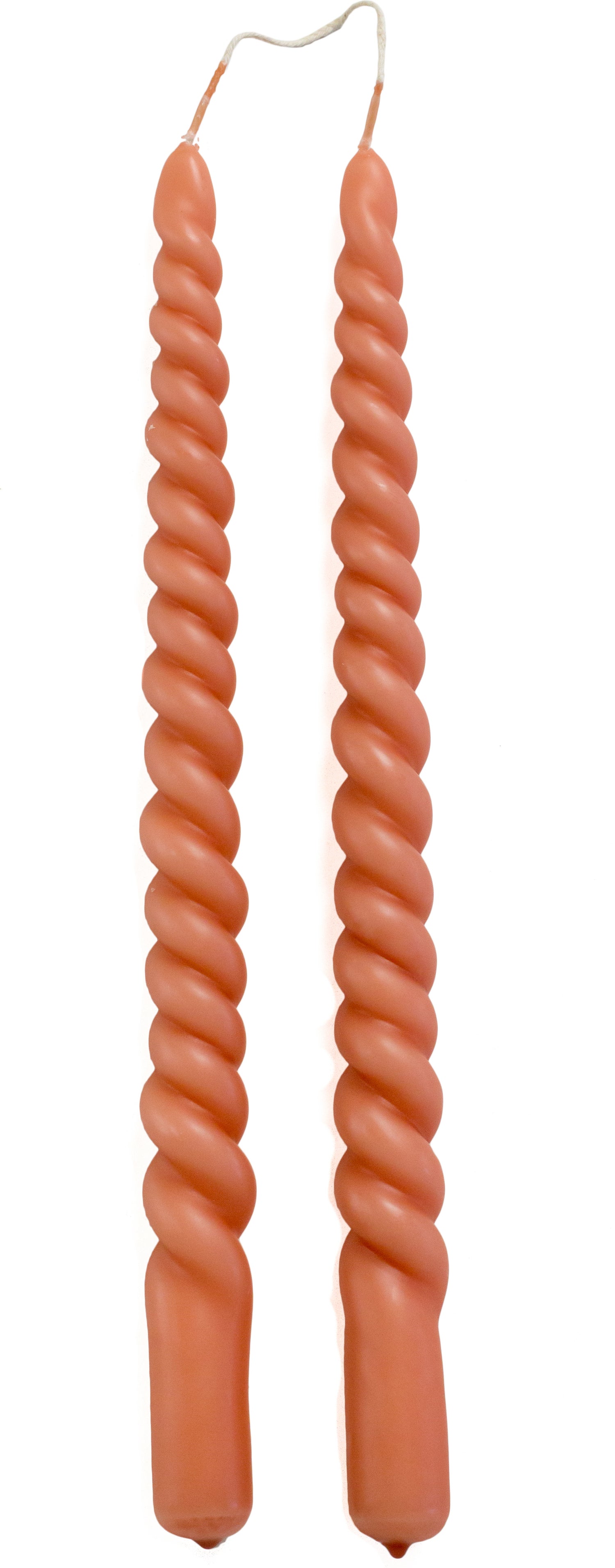 Rustik Lys dinerkaars Swirl terracotta 8,5 uur 2 stuks