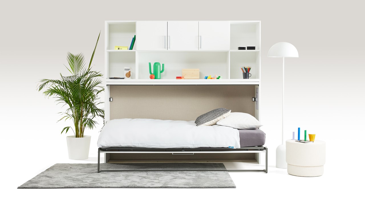 Opklapbed Albero met bovenbouw wit