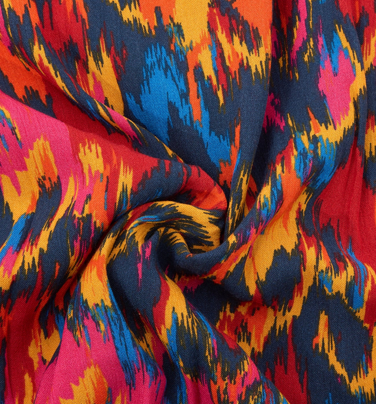 Coupon de 3 m viscose crinkle - Imprimé marine