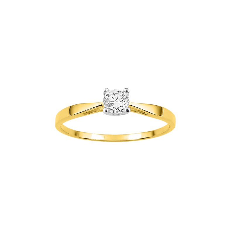 Bague Femme - Or 18 Carats - Zirconium 0.30 ct