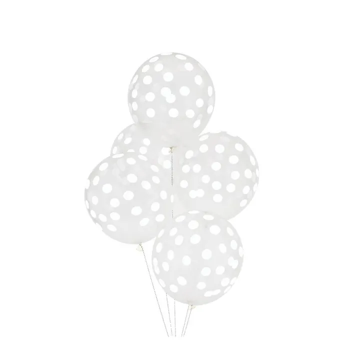 My Little Day Ballons confettis imprimés blanc - Lot de 5 | Blanc