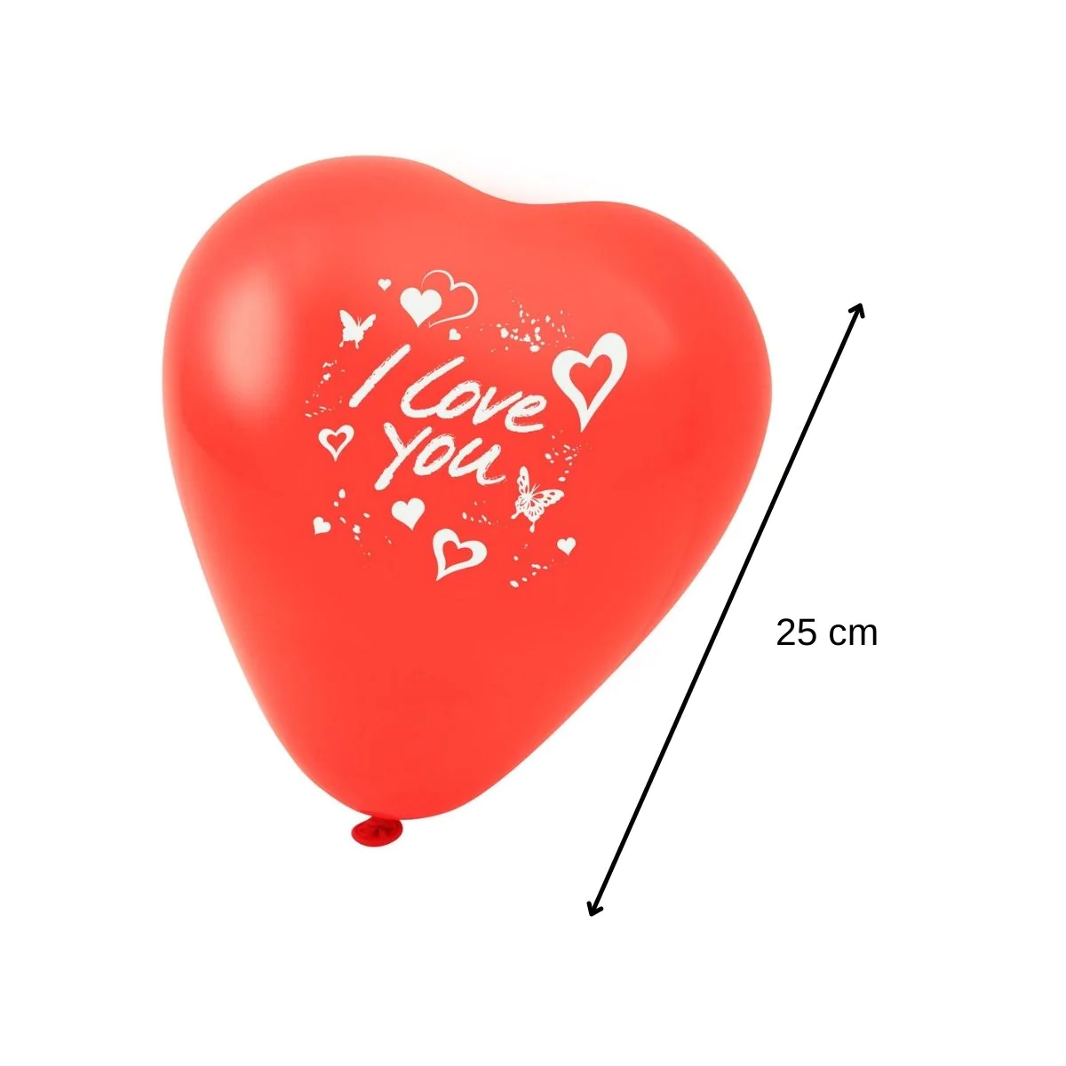 Lot de 5 ballons de baudruche cœur rouge avec inscription Eco Friendly
