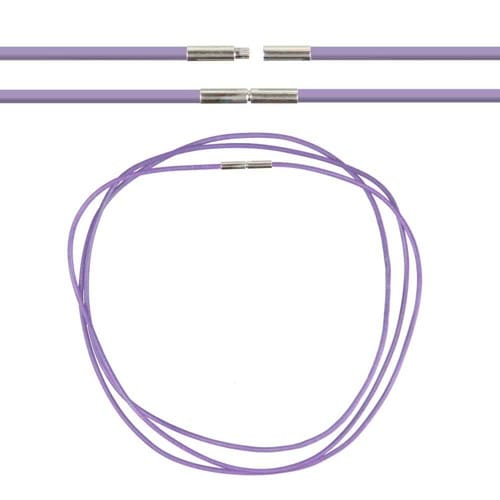 Cordon cuir 50 cm lilas