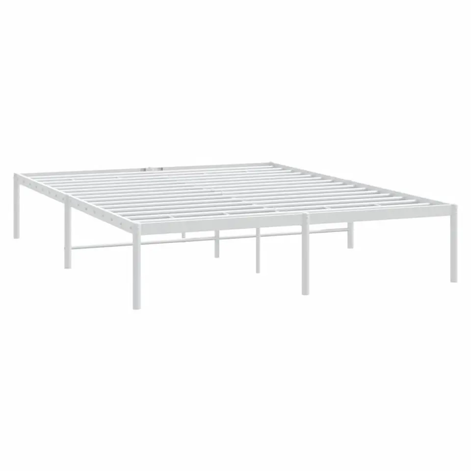 vidaXL - Metalen tweepersoonsbed frame - Wit - 160x200 cm