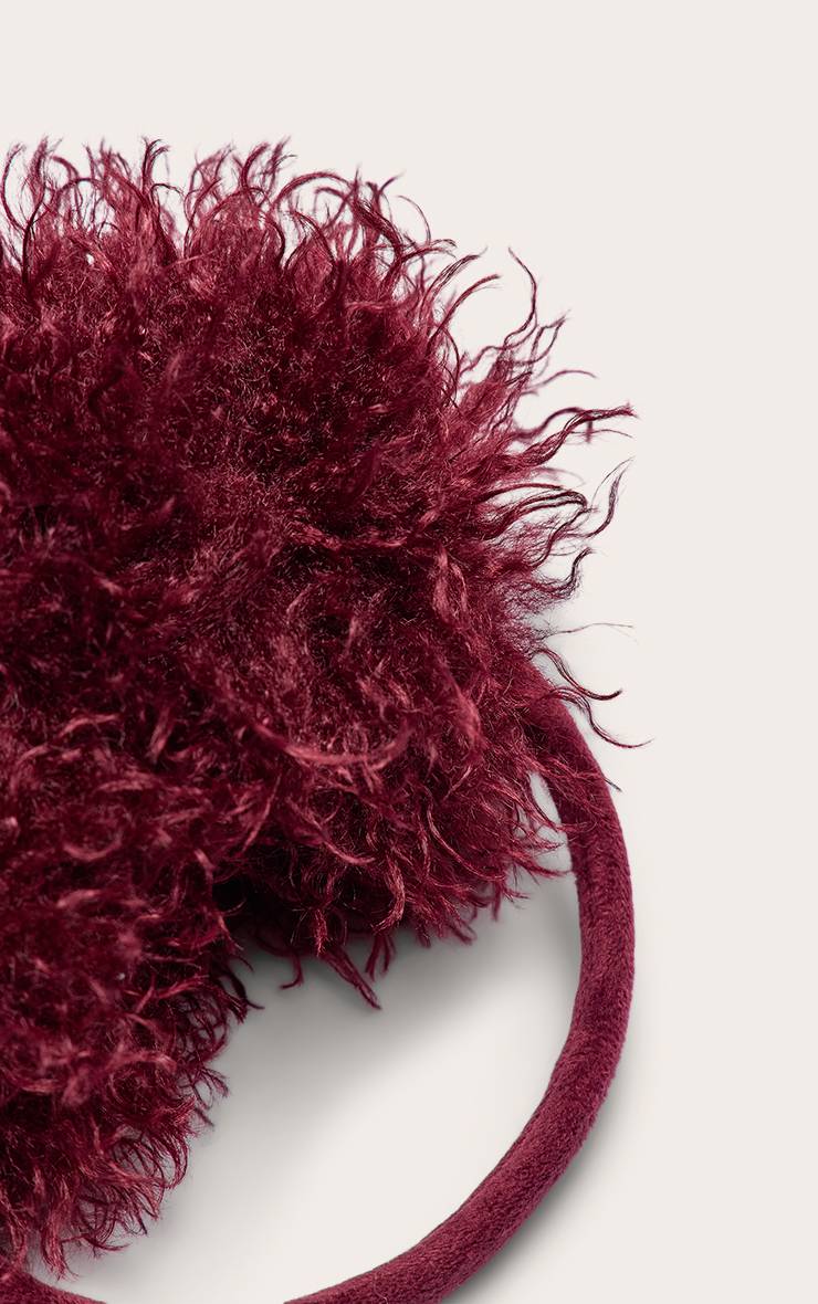 Rouge Bordeaux Cache-oreilles En Synthétique À Poils Longs
